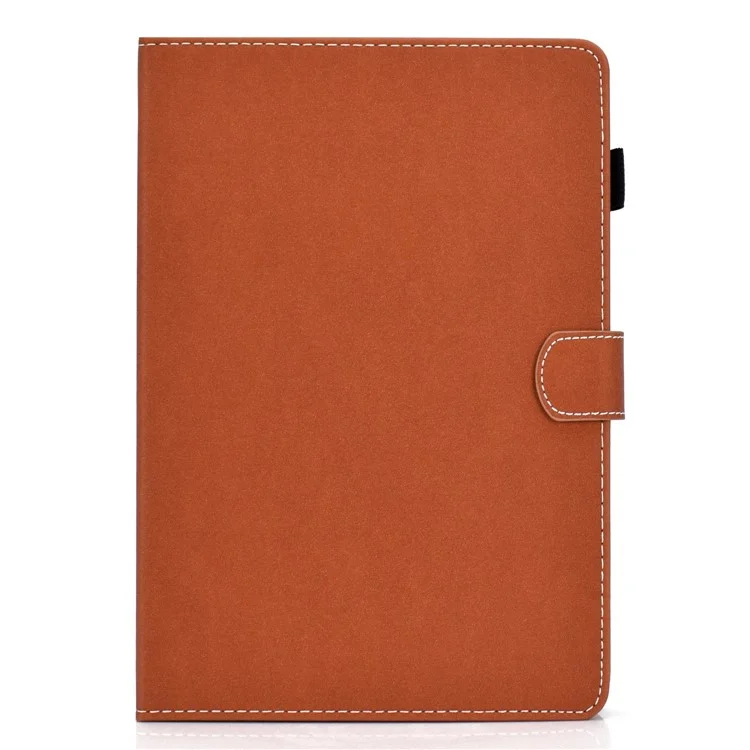 Para iPad Air 2 / Air (2013) / iPad 9.7-inch (2017) / (2018) Capa de Couro Sólido Resistente a Choques Stitched Folio Flip Cover Fecho Magnético Capa de Couro para Tablet com Suporte / Slots para Cartões - Marrom