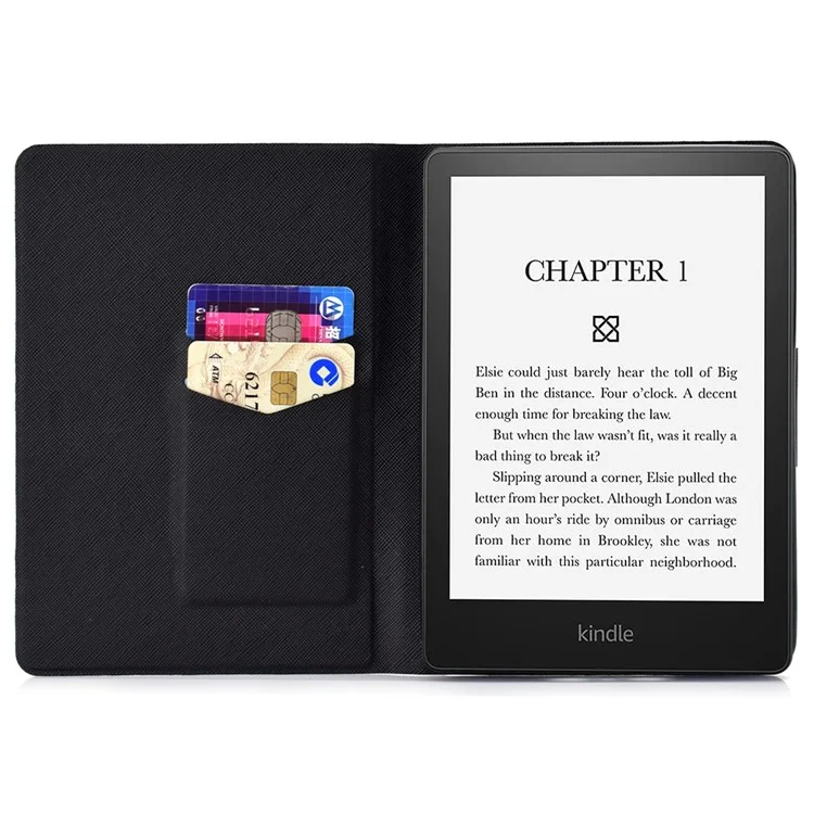 Per Amazon Kindle Paperwhite 5 (2021) Pattern Printing Tablet Case PU Leather Card Slots Stand Cover Magnetic Shell Cover - Skull
