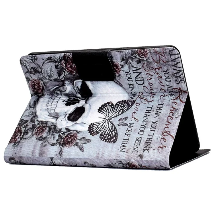Per Amazon Kindle Paperwhite 5 (2021) Pattern Printing Tablet Case PU Leather Card Slots Stand Cover Magnetic Shell Cover - Skull