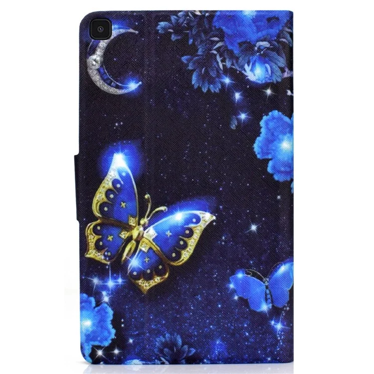 Per Samsung Galaxy Tab A7 Lite da 8,7 Pollici T220 / T225 Slot Card Design Modello di Stampa PU Pettura Coperchi - Farfalla Blu