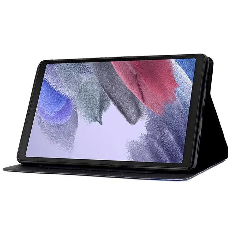 For Samsung Galaxy Tab A7 Lite 8.7-inch T220 / T225 Card Slots Design Pattern Printing PU Leather Cover Tablet Shockproof Shell Case with Adjustable Stand - Three Giraffes