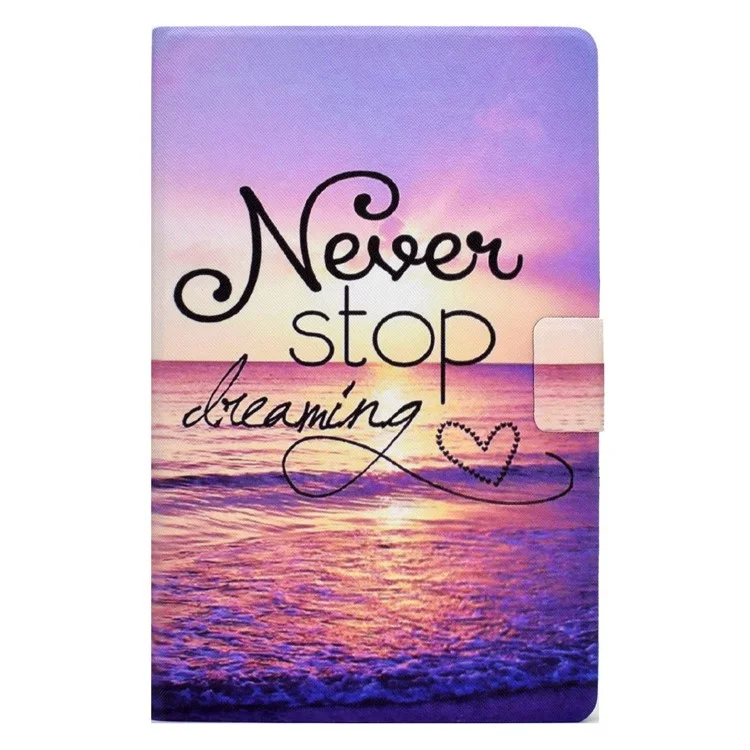 Pour Samsung Galaxy Tab A7 Lite 8,7 Pouces T220 / T225 Card Slots Design Modèle Impression de Couverture en Cuir PU Tablet Tablet Étui à Coque à Choc Avec un Support Réglable - Eau de Mer