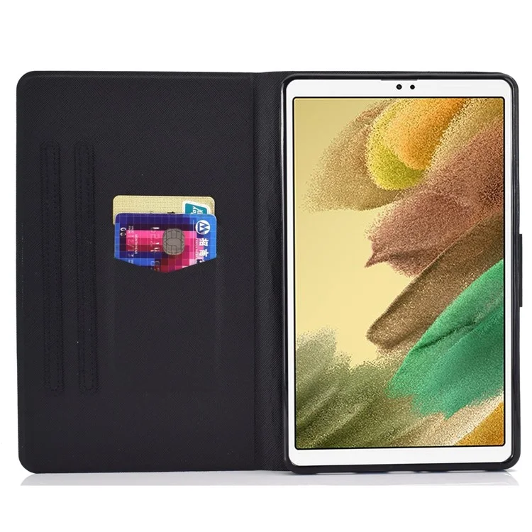 For Samsung Galaxy Tab A7 Lite 8.7-inch (T220 / T225) Shockproof Case PU Leather Tablet Cover Pattern Printed Magnetic Cover with Stand / Card Slots - Cat and Tiger