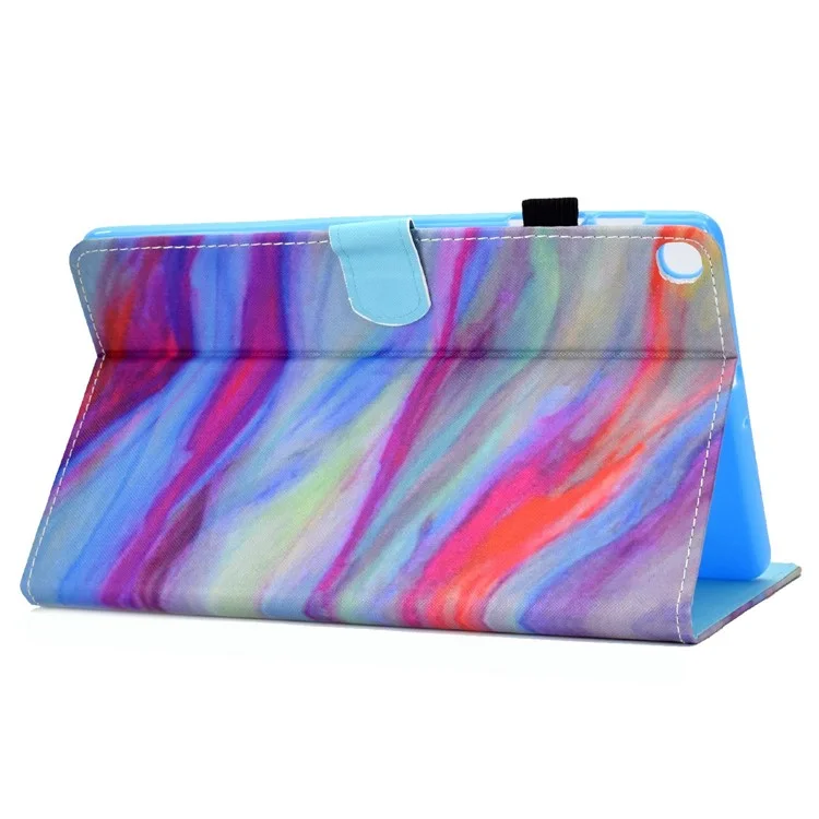 Pour Samsung Galaxy Tab A 10.1 (2019) (T510 / T515) Étui de tablette imprimé motif cousu Fermeture magnétique Étui en cuir PU Support avec fentes pour cartes - Marbre coloré