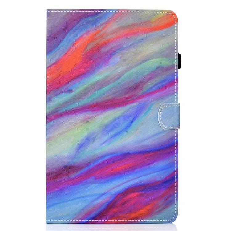 Pour Samsung Galaxy Tab A 10.1 (2019) (T510 / T515) Étui de tablette imprimé motif cousu Fermeture magnétique Étui en cuir PU Support avec fentes pour cartes - Marbre coloré