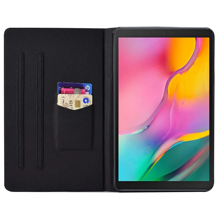 Pour Samsung Galaxy Tab A 10.1 (2019) T510 / T515 Support de Support Réglable pu Tablet Case de Carte D'impression Couvercle D'étanchéité de la Carte D'impression - Poney Coloré