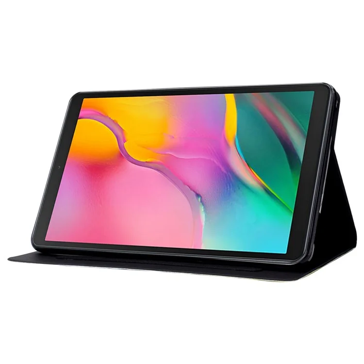 Pour Samsung Galaxy Tab A 10.1 (2019) T510 / T515 Support de Support Réglable pu Tablet Case de Carte D'impression Couvercle D'étanchéité de la Carte D'impression - Poney Coloré