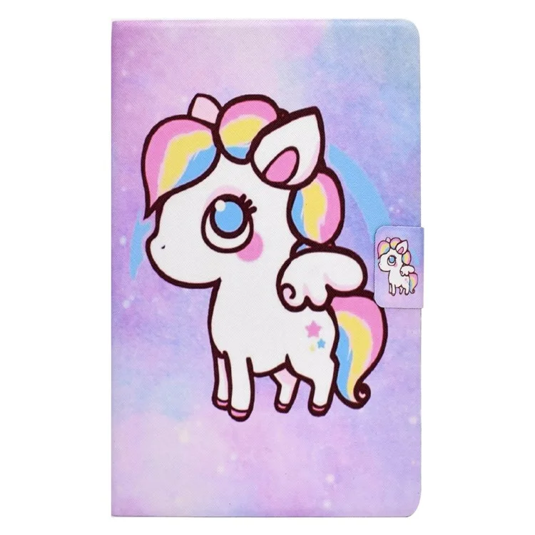 Pour Samsung Galaxy Tab A 10.1 (2019) T510 / T515 Support de Support Réglable pu Tablet Case de Carte D'impression Couvercle D'étanchéité de la Carte D'impression - Poney Coloré