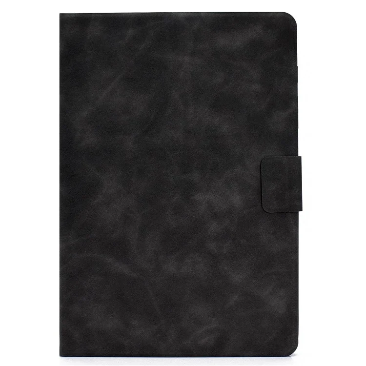 For Samsung Galaxy Tab A 10.1 (2019) T510 / T515 Cowhide Texture PU Leather Tablet Case Card Holder Solid Color Foldable Stand Cover - Grey