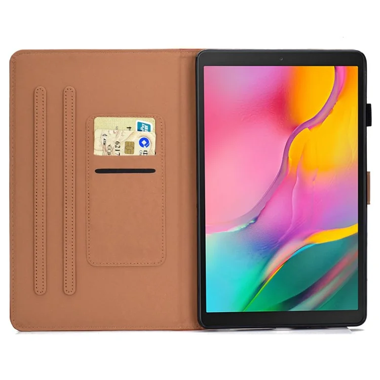 For Samsung Galaxy Tab A 10.1 (2019) T510 / T515 PU Leather Solid Color Tablet Case Magnetic Clasp Adjustable Stand Cover with Card Slots - Black
