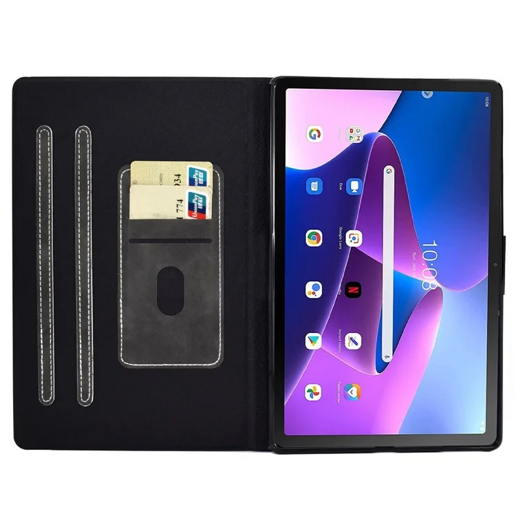 Para Lenovo M10 FHD REL / M10 Plus X606F Funda de Cuero PU para Tablet Cubierta de color sólido Soporte Folio Magnético Estuche protector con ranuras para tarjetas - Gris