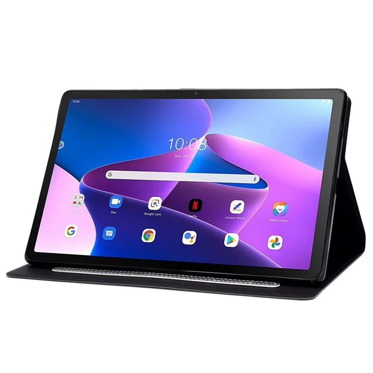 Para Lenovo M10 FHD REL / M10 Plus X606F Funda de Cuero PU para Tablet Cubierta de color sólido Soporte Folio Magnético Estuche protector con ranuras para tarjetas - Gris