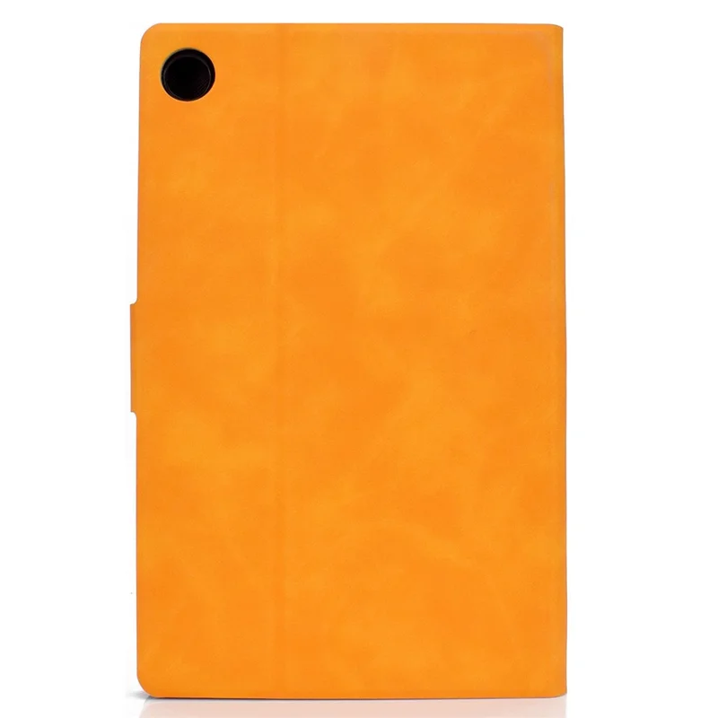 For Lenovo M10 FHD REL / M10 Plus X606F PU Leather Tablet Shell Cover  Solid Color Folio Stand Magnetic Protective Case with Card Slots - Orange