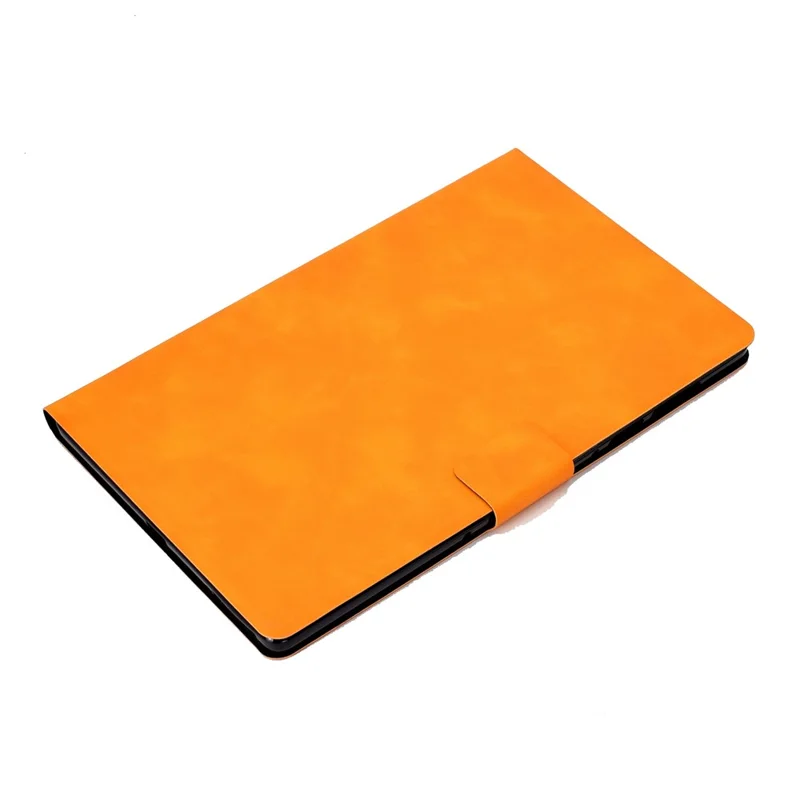 For Lenovo M10 FHD REL / M10 Plus X606F PU Leather Tablet Shell Cover  Solid Color Folio Stand Magnetic Protective Case with Card Slots - Orange