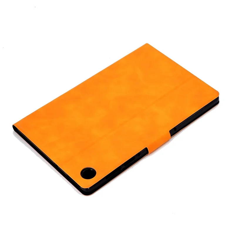 For Lenovo M10 FHD REL / M10 Plus X606F PU Leather Tablet Shell Cover  Solid Color Folio Stand Magnetic Protective Case with Card Slots - Orange