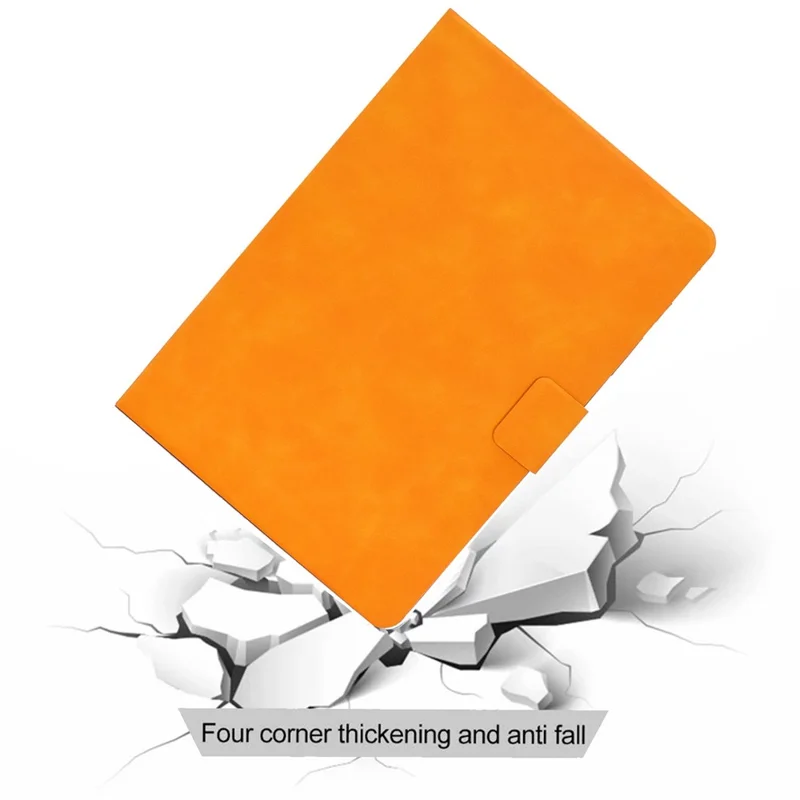 For Lenovo M10 FHD REL / M10 Plus X606F PU Leather Tablet Shell Cover  Solid Color Folio Stand Magnetic Protective Case with Card Slots - Orange