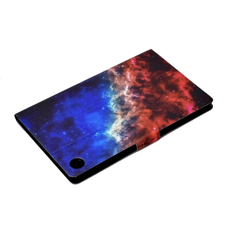 Für Lenovo M10 FHD Rel / Tab M10 Plus TB-X606F Muster Drucktablette Hülle Kartenhalter PU Lederständer Cover - Sternenklarer Himmel