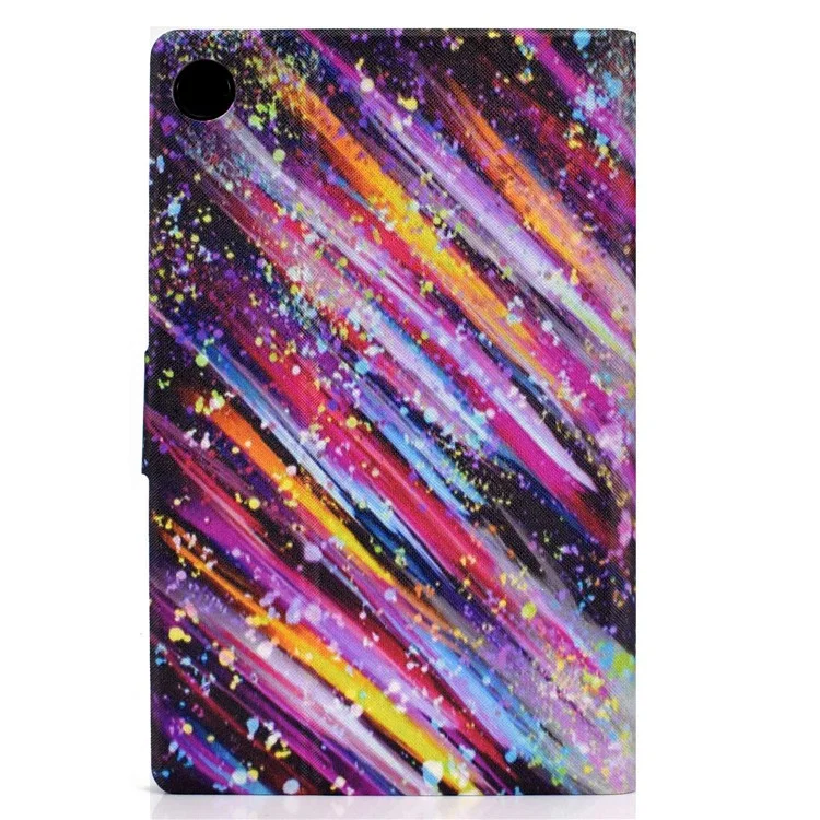 For Lenovo M10 FHD REL / Tab M10 Plus TB-X606F Pattern Printing Tablet Case Card Holder PU Leather Stand Cover - Meteor