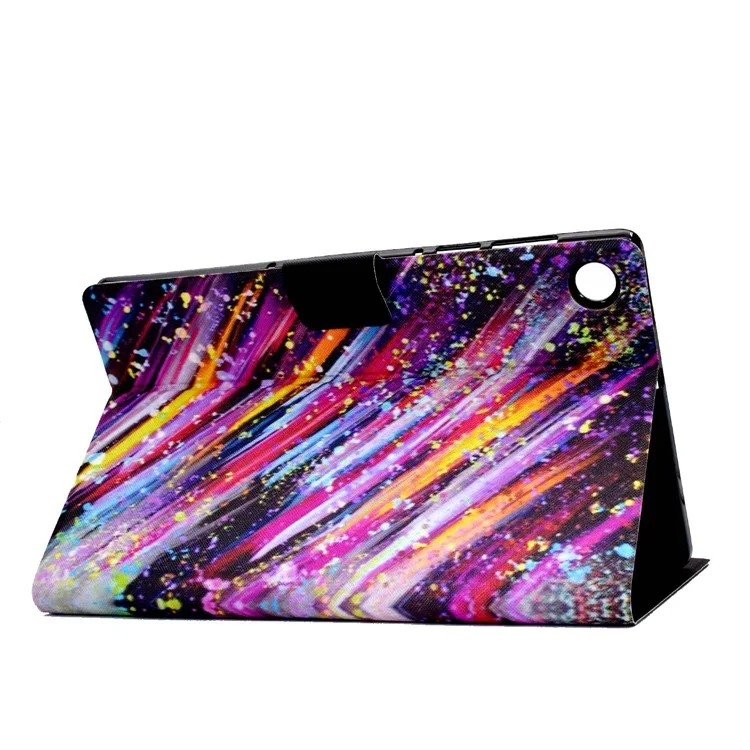 For Lenovo M10 FHD REL / Tab M10 Plus TB-X606F Pattern Printing Tablet Case Card Holder PU Leather Stand Cover - Meteor