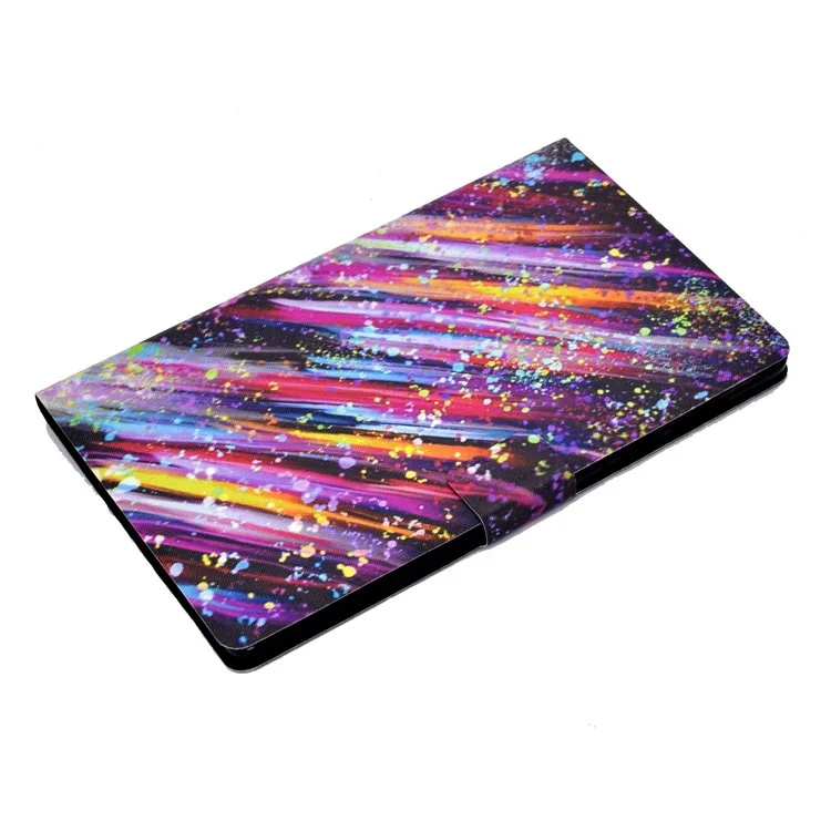 For Lenovo M10 FHD REL / Tab M10 Plus TB-X606F Pattern Printing Tablet Case Card Holder PU Leather Stand Cover - Meteor
