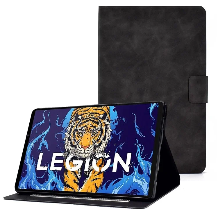 Für Lenovo Legion Y700 Tb-9707f Anti-drop-tablet-hülle Cowide Textur PU Leder Folio Flip Cover Well-Protection Stand Hülle Mit Kartenhalter - Grau