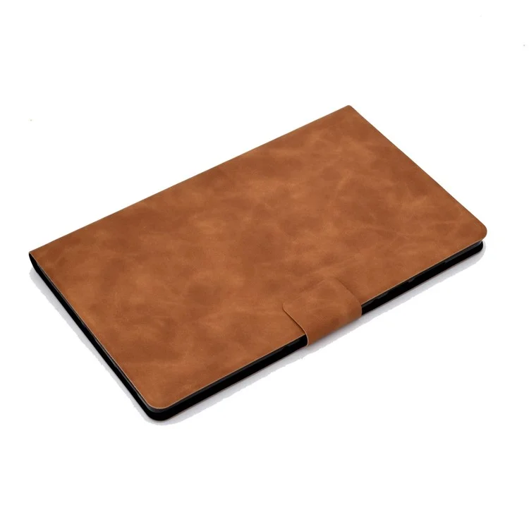 For Lenovo Legion Y700 TB-9707F Anti-Drop Tablet Case Cowhide Texture PU Leather Folio Flip Cover Well-Protection Stand Case with Card Holder - Brown