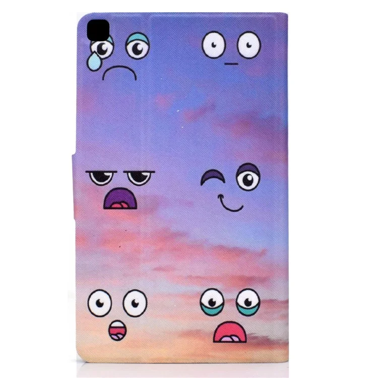 For Samsung Galaxy Tab A 8.0 (2019) SM-T290 (Wi-Fi) / SM-T295 (LTE) Pattern Printing Tablet Case PU Leather Magnetic Clasp Stand Cover with Card Pocket - Facial Expression