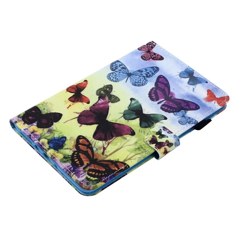 Shockproof Case for Samsung Galaxy Tab A 8.0 SM-T350 (2015) Leather Tablet Cover Stitched Pattern Printed Magnetic Cover with Stand / Card Slots - Colorful Butterfly