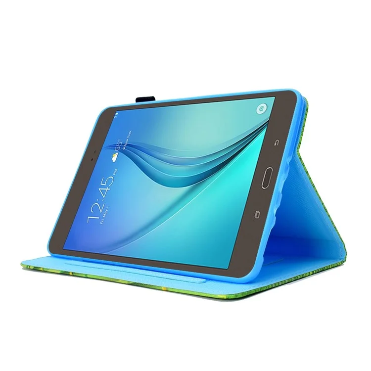 Funda resistente a los golpes para Samsung Galaxy Tab A 8.0 SM-T350 (2015) Funda de tableta de cuero con patrón cosido impreso Cubierta magnética con soporte / ranuras para tarjetas - Corazón