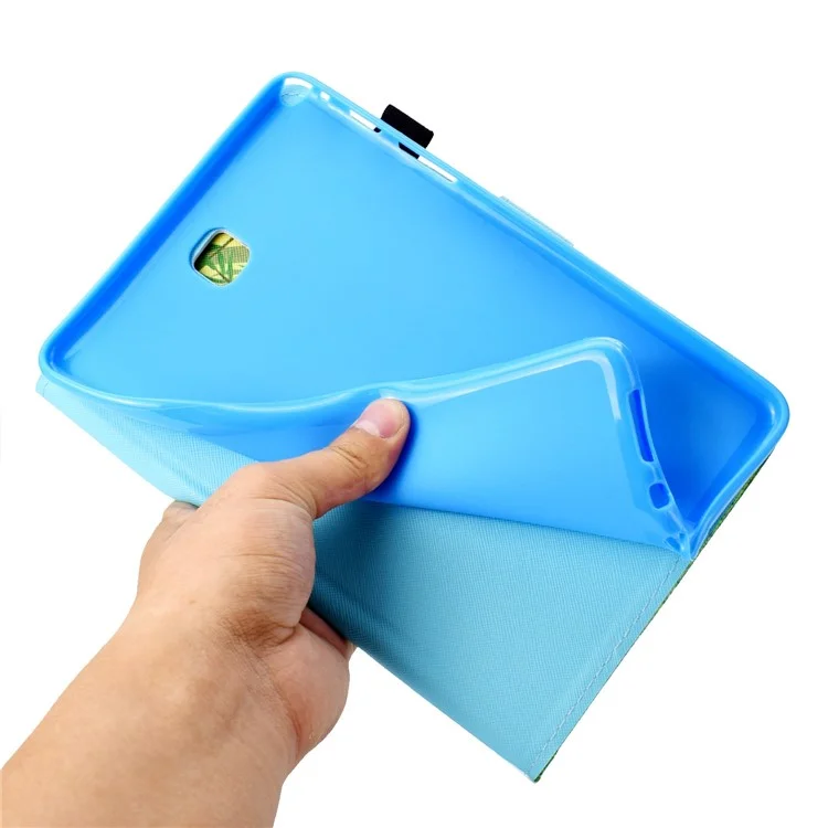 Funda resistente a los golpes para Samsung Galaxy Tab A 8.0 SM-T350 (2015) Funda de tableta de cuero con patrón cosido impreso Cubierta magnética con soporte / ranuras para tarjetas - Corazón