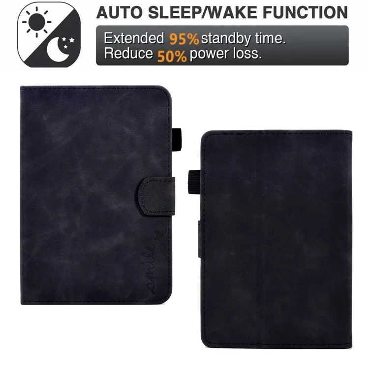 Per Amazon Kindle Paperwhite 5 (2021) Love Heart Exprinted PU Pell Mash Case Coperchio Copertivo Carte Solid Copertive - Nero