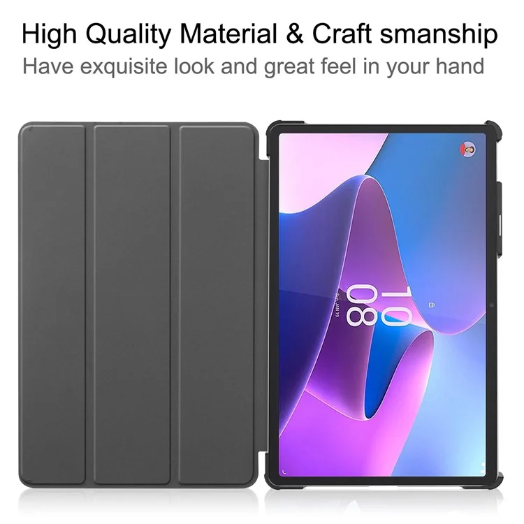 Чехол-подставка с узором для планшета Lenovo Tab P11 Pro Gen 2, трехстороннее открытие, ПУ-кожа, автоматический режим сна/пробуждения, с держателем для стилуса - винтажная башня