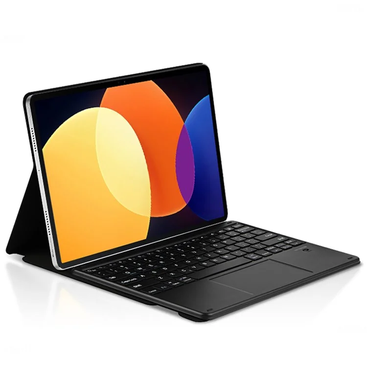 JIUYU For Xiaomi Pad 5 Pro PU Leather Keyboard Case Bluetooth-compatible Keyboard with Stand Magnetic Protective Cover - Black