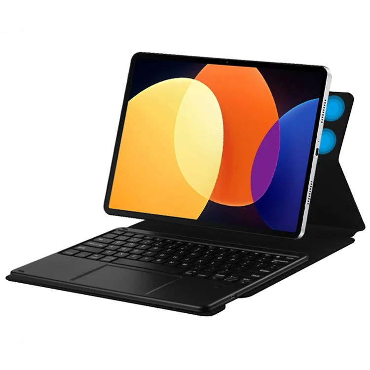 JIUYU For Xiaomi Pad 5 Pro PU Leather Keyboard Case Bluetooth-compatible Keyboard with Stand Magnetic Protective Cover - Black