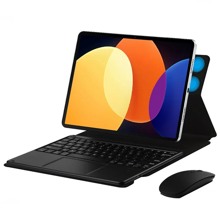 JIUYU For Xiaomi Pad 5 Pro PU Leather Keyboard Case Bluetooth-compatible Keyboard with Stand Magnetic Protective Cover - Black