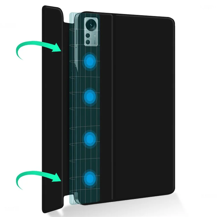 JIUYU For Xiaomi Pad 5 Pro PU Leather Keyboard Case Bluetooth-compatible Keyboard with Stand Magnetic Protective Cover - Black