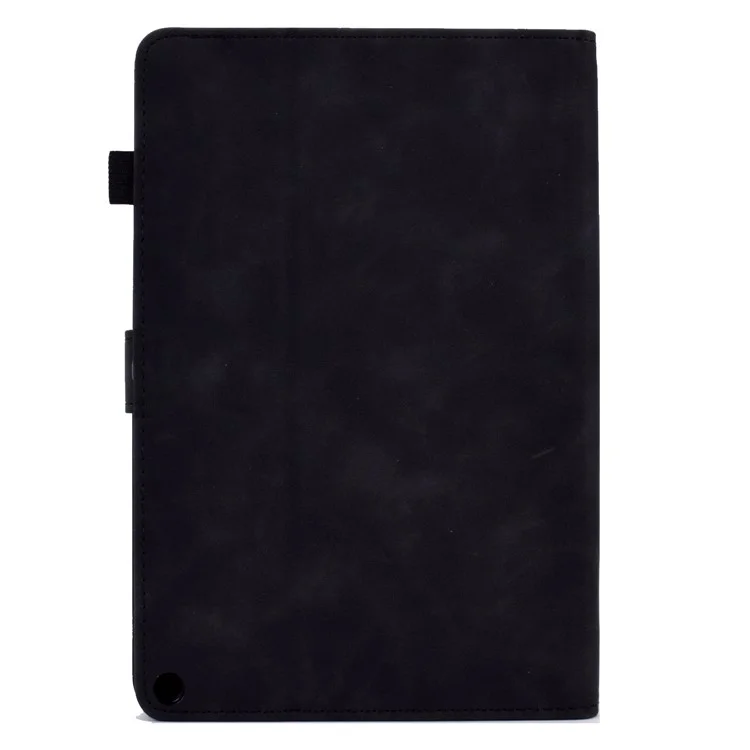 Для Amazon Fire HD 8 (2020) Сплошной Формы Сердца Отпечатки Отпечатки Кожи Кожи с Кожаной Воздушной Крышкой. - Черный