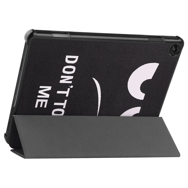 For Lenovo Tab M10 (Gen 3) TB-328FU / TB-328XU Pattern Printing Tablet Case PU Leather Trifold Stand Cover with Auto Wake / Sleep - Don't Touch Me