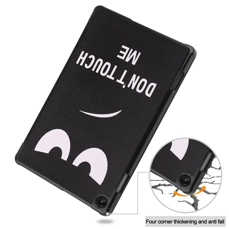 For Lenovo Tab M10 (Gen 3) TB-328FU / TB-328XU Pattern Printing Tablet Case PU Leather Trifold Stand Cover with Auto Wake / Sleep - Don't Touch Me