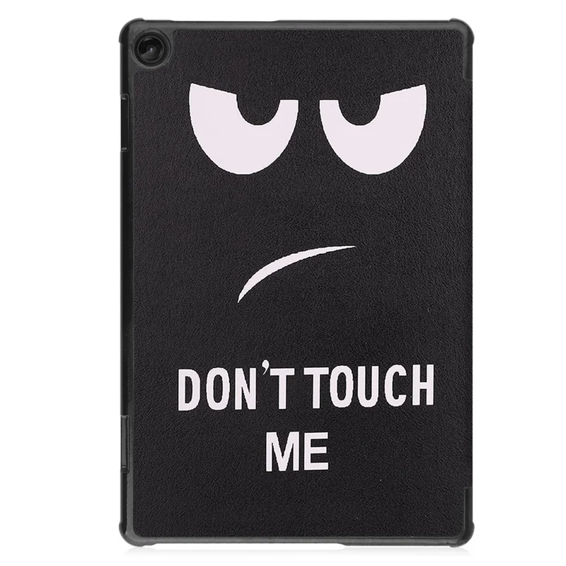For Lenovo Tab M10 (Gen 3) TB-328FU / TB-328XU Pattern Printing Tablet Case PU Leather Trifold Stand Cover with Auto Wake / Sleep - Don't Touch Me