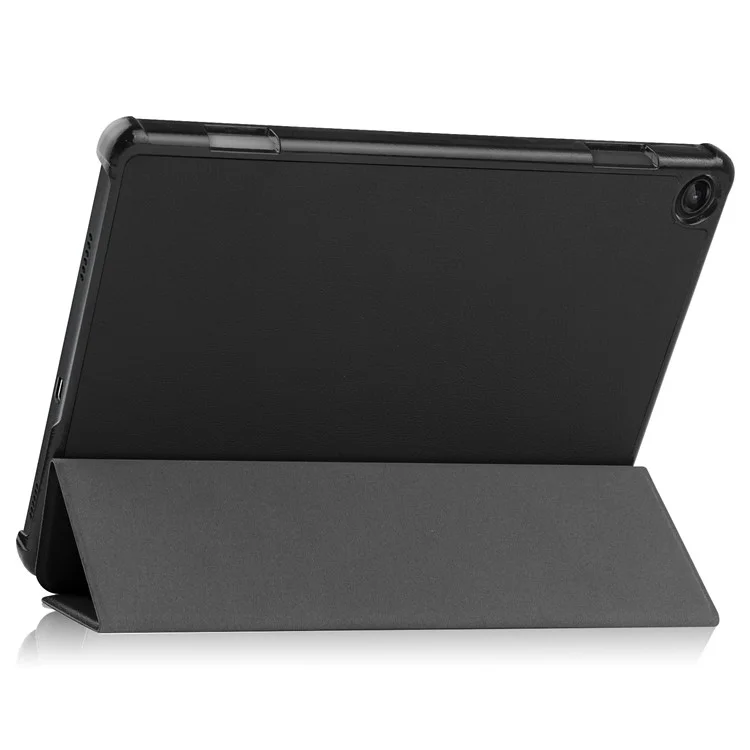 Pour Lenovo Tab M10 (Gen 3) pu Cuir Trifold Stand Cover Smart Case Avec Sommeil Automatique / se Réveiller - le Noir