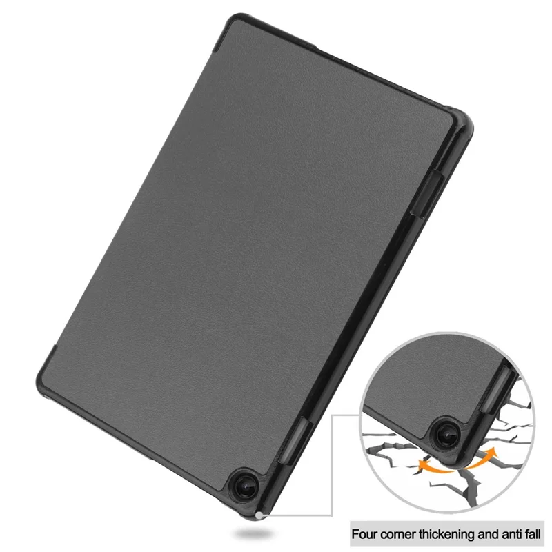 Funda de cuero sintético con soporte tríptico para Lenovo Tab M10 (3ª generación) TB-328FU/TB-328XU, con activación/desactivación automática - Gris