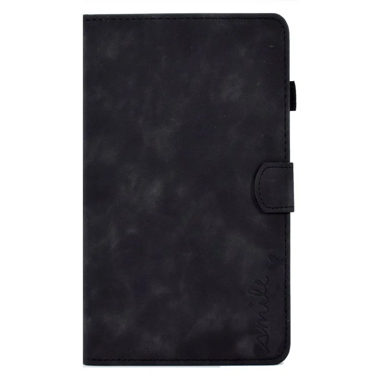 Para Samsung Galaxy Tab A7 Lite 8.7 polegadas Caso de Couro Padrão Impresso Anti-Queda Cor Sólida Protetora Folio Flip Cover Suporte para Tablet com Slots para Cartões - Preto