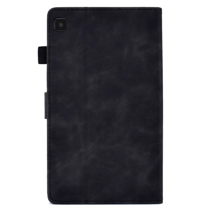 Para Samsung Galaxy Tab A7 Lite 8.7 polegadas Caso de Couro Padrão Impresso Anti-Queda Cor Sólida Protetora Folio Flip Cover Suporte para Tablet com Slots para Cartões - Preto