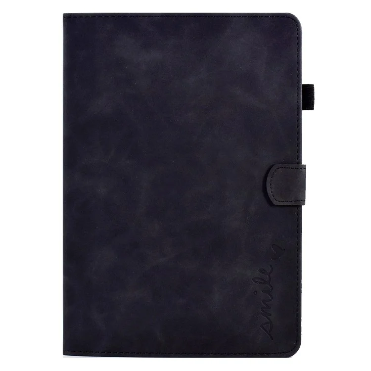 Pour iPad Air (2013) / Air 2 / iPad 9.7 pouces (2017) / (2018) Étui de protection à couleur unie anti-chute en cuir Folio Flip Cover avec motif imprimé Étui support pour tablette avec fentes pour cartes - Noir