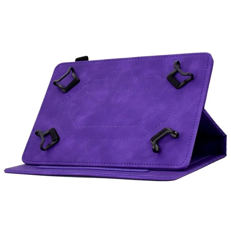 Protective Case for Universal 7 inch Anti-Fall Tablet Cover Pattern Imprinted Solid Color Auto Wake / Sleep Leather Case with Card Slots / Stand - Purple