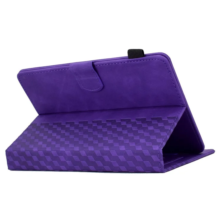 Protective Case for Universal 7 inch Anti-Fall Tablet Cover Pattern Imprinted Solid Color Auto Wake / Sleep Leather Case with Card Slots / Stand - Purple
