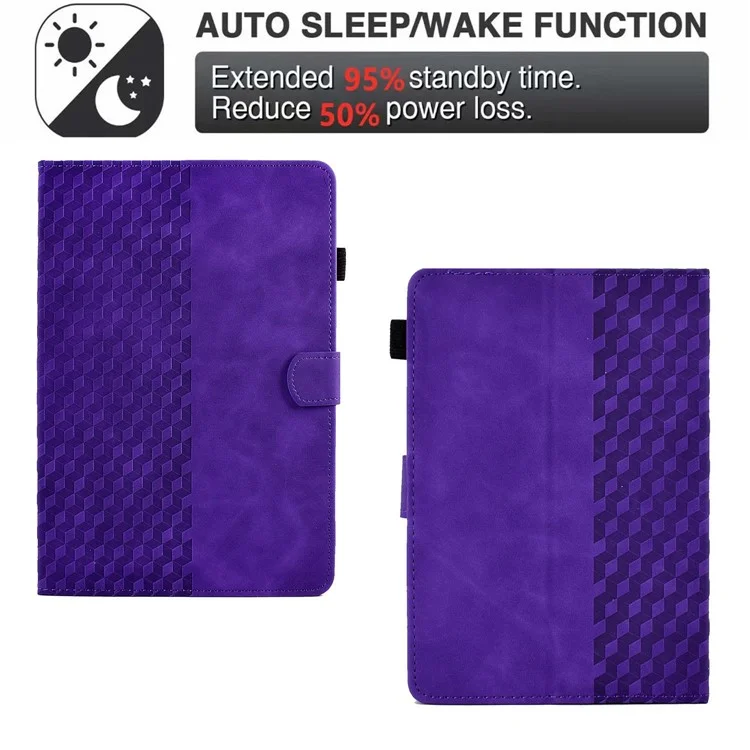 Protective Case for Universal 7 inch Anti-Fall Tablet Cover Pattern Imprinted Solid Color Auto Wake / Sleep Leather Case with Card Slots / Stand - Purple