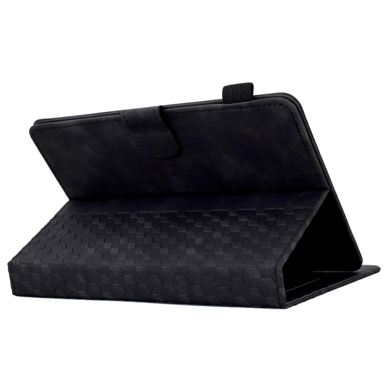 Custodia protettiva universale da 7 pollici Caso antifurto Copertura pattern stampato Colore solido Risveglio/Sonno automatico Custodia in pelle con slot per schede/Supporto - Nero