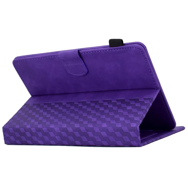 Anti-Fall Folio Flip Case for Universal 8 inch Tablet Protective Cover Pattern Imprinted Solid Color Auto Wake / Sleep Leather Case with Card Slots / Stand - Purple